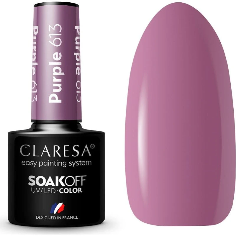 Claresa Soak Off UV/LED Purple 613 lakier hybrydowy 5g