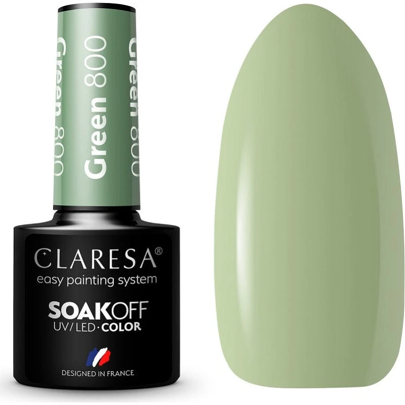 Claresa Soak Off UV/LED Green 800 lakier hybrydowy 5g
