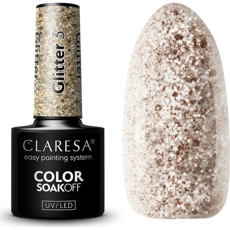 Claresa Color Soak Off UV/LED Glitter lakier hybrydowy 5g