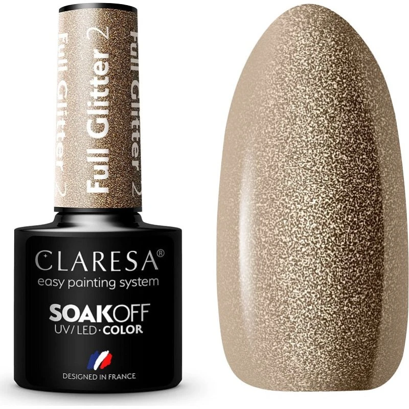 Claresa Soak Off UV/LED Full Glitter lakier hybrydowy 5g