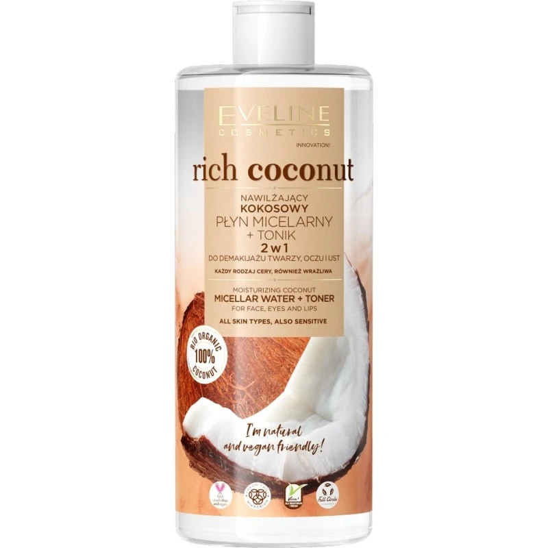 Eveline Cosmetics Rich Coconut 2w1 Płyn Micelarny i Tonik 500ml