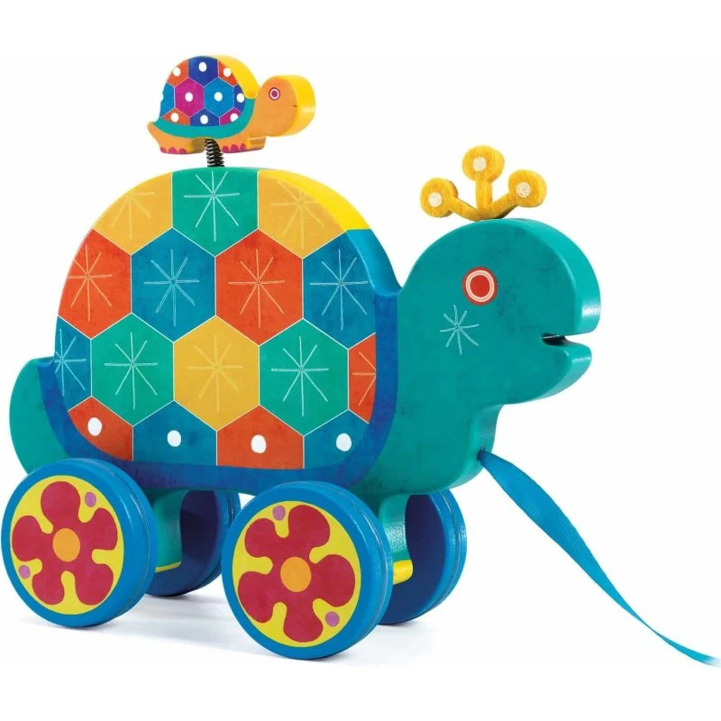 Djeco Żółw drewniana zabawka do ciągnięcia