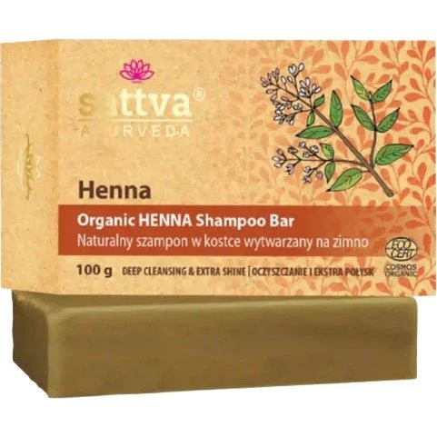 Sattva Organiczny szampon w kostce z henną 100g