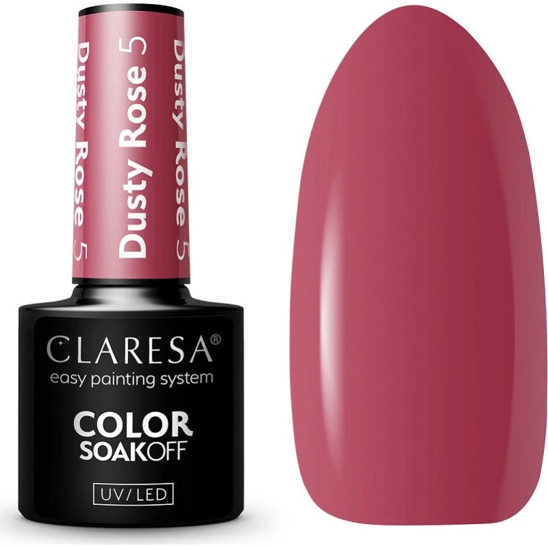 Claresa Soak Off UV/LED Dusty Rose lakier hybrydowy 5g