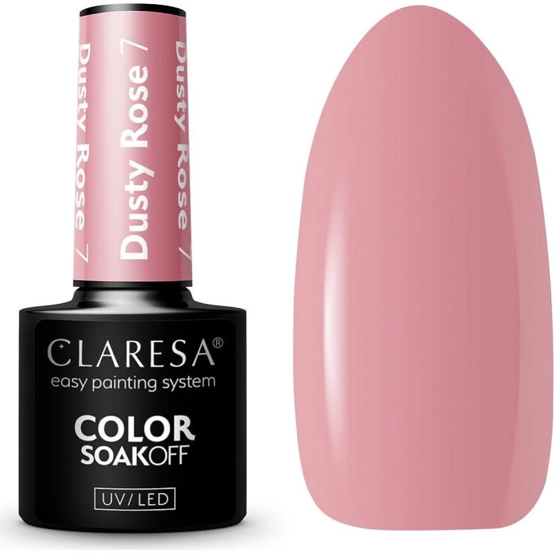Claresa Soak Off UV/LED Dusty Rose lakier hybrydowy 7g