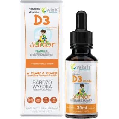WISH Witamina D3 Junior 800 IU krople 30 ml