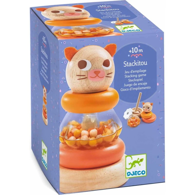 Djeco Drewniana układanka wieża KOTEK DJ06361