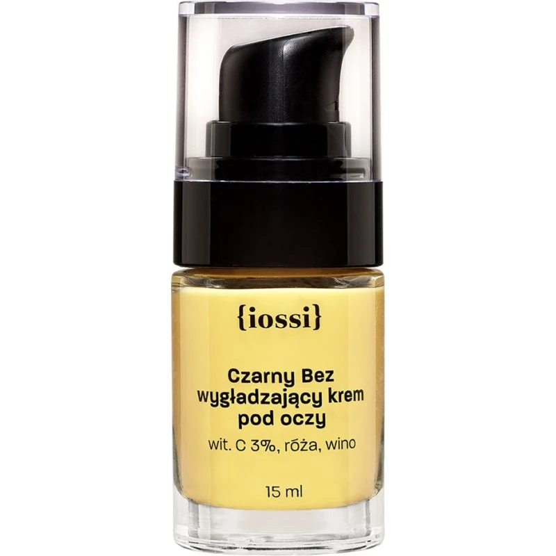 Iossi Wygładzający krem pod oczy Czarny Bez, Witamina C, Róża, Wino 15ml