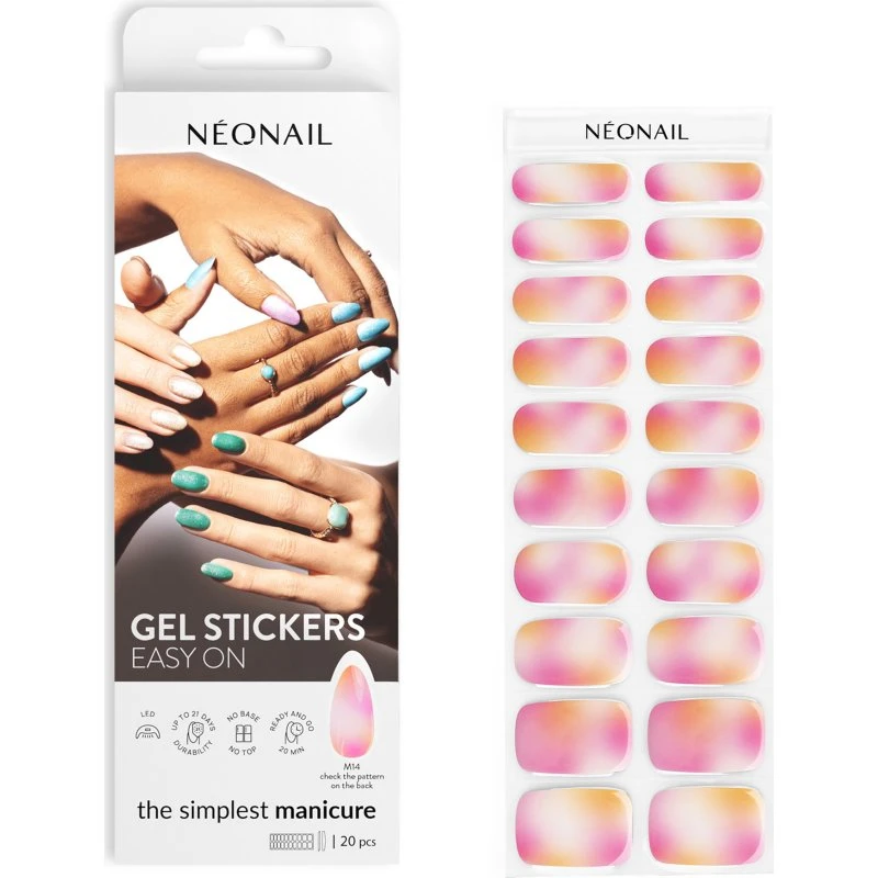 NEONAIL Gel Stickers Easy On M14 - Hybryda w naklejce Aura Nails