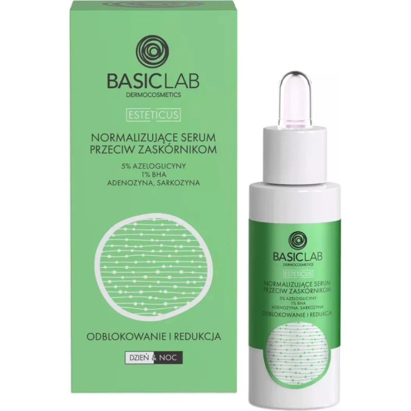 BasicLab Esteticus Serum przeciw zaskórnikom (5% azeloglicyna, 1% BHA) 30ml