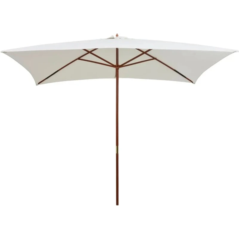 vidaXL Parasol ogrodowy 200x300 cm, drewniany, kremowy