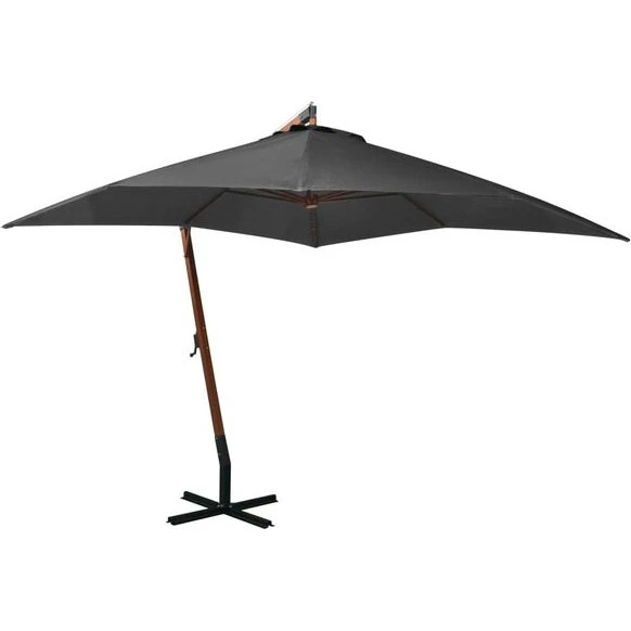 vidaXL Parasol ogrodowy 3x3 m antracyt z jodłowym słupkiem
