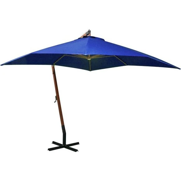 vidaXL Parasol ogrodowy 3x3 m, niebieski, z jodłowym słupkiem