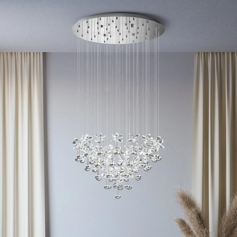 EGLO Stars of Light Pianopoli żyrandol LED chrom 78x110 cm