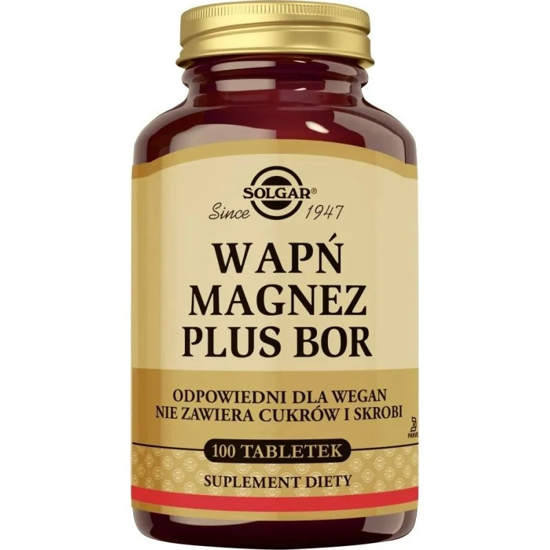 Solgar Wapń Magnez Plus Bor, 100 tabletek