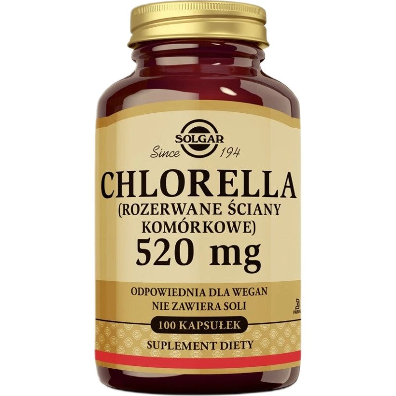 Solgar Chlorella 520 mg, 100 kapsułek