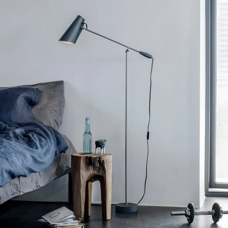 Birdy Lampa Podłogowa Szara - Design Birger Dahl