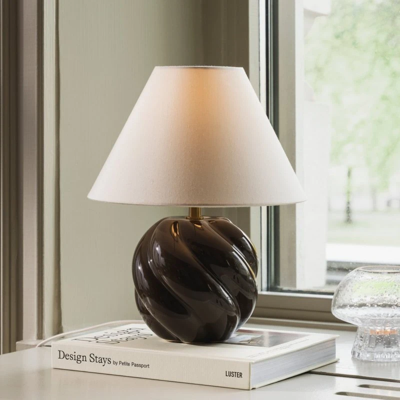 Globen Lighting DAHLIA - Lampa stołowa, beżowo-brązowa, 31 cm