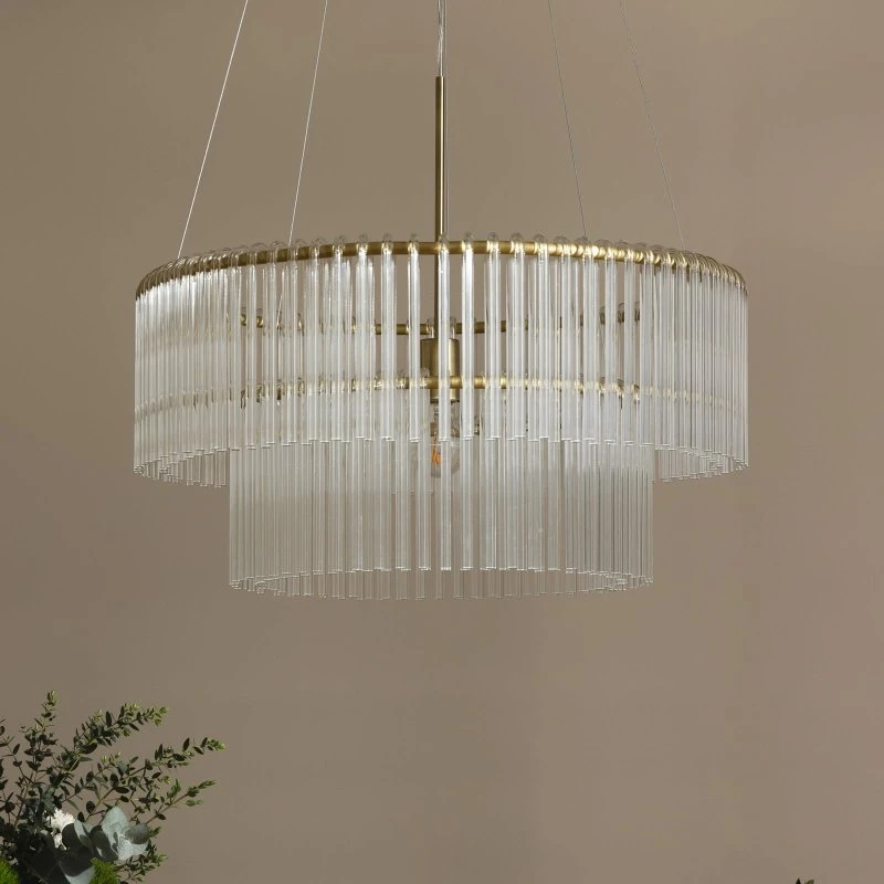 Globen Lighting żyrandol HOOK 60, szkło, przezroczysty