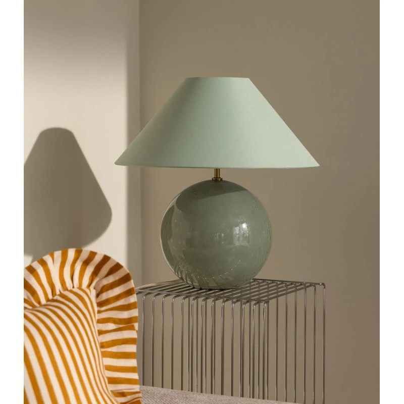 Globen Lighting Lampa stołowa Iris 45 zielona tekstylna