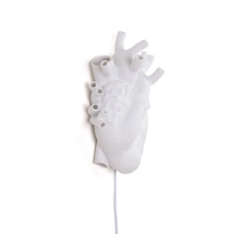 Seletti Heart Lamp - Kinkiet LED z białej porcelany