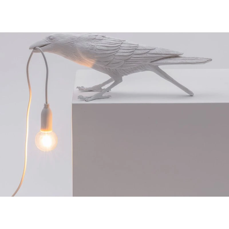 Seletti Bird Lamp Playing - Biała lampa stołowa dekoracyjna