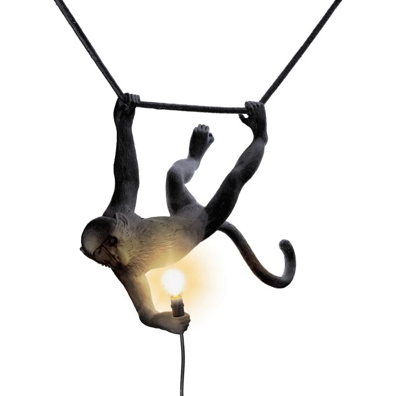 Seletti Monkey Lamp Swing Czarna - Lampa Wisząca Zewnętrzna