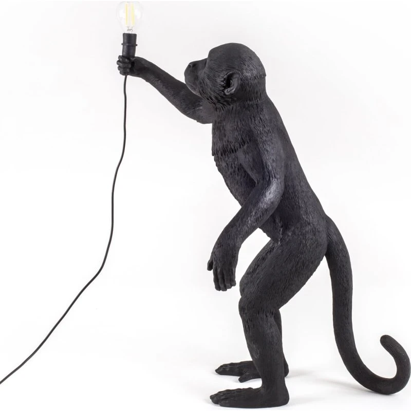 Seletti Monkey Lamp Czarna - Zewnętrzna Lampa Stołowa Design