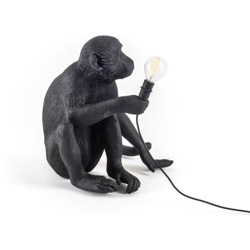 Seletti Monkey Lamp Sitting Czarna - Lampa Zewnętrzna Design