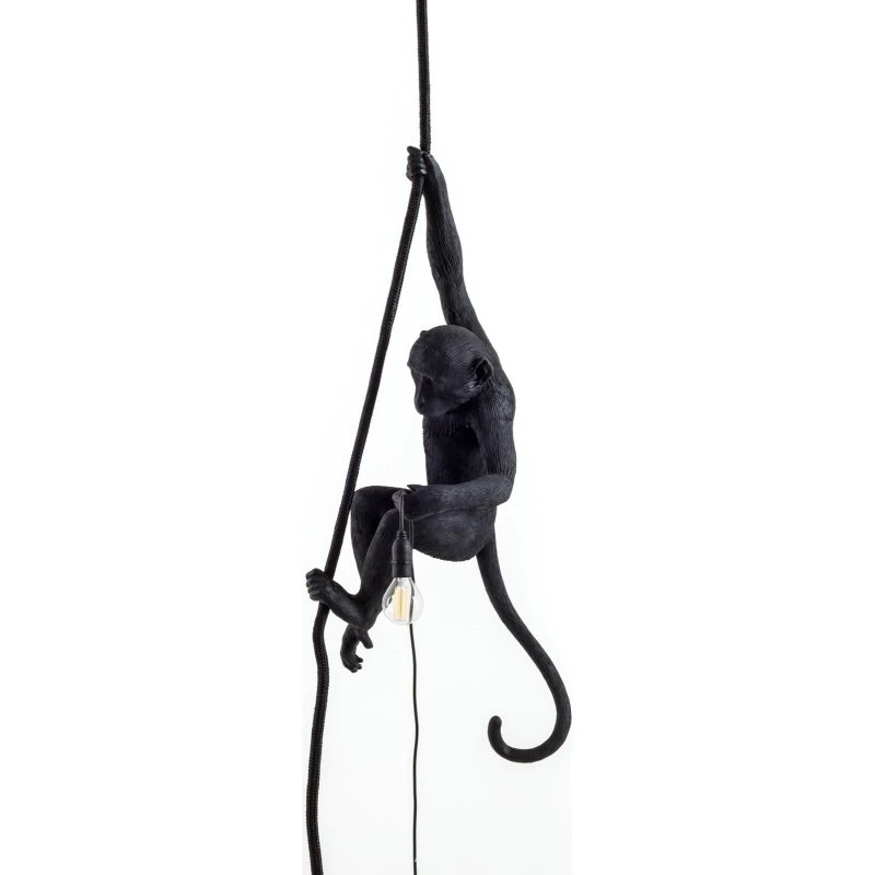 Seletti Monkey Lamp Rope Outdoor Czarna Lampa Wisząca