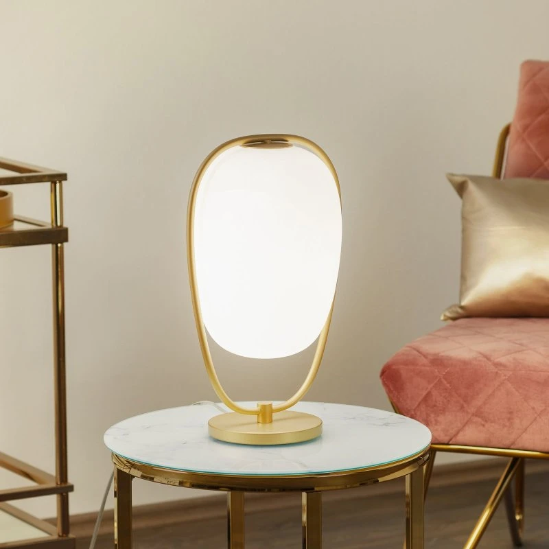 Kundalini Lannà Lampa Stołowa Brass - Szkło i Mosiądz