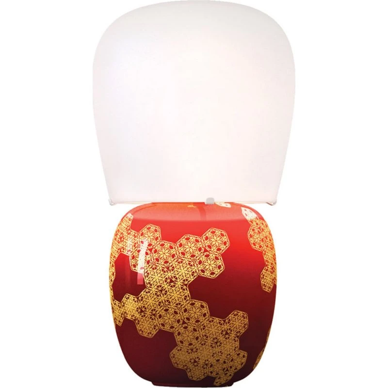 KDLN Lampa stołowa Hive czerwona, ceramika/szkło, 47 cm