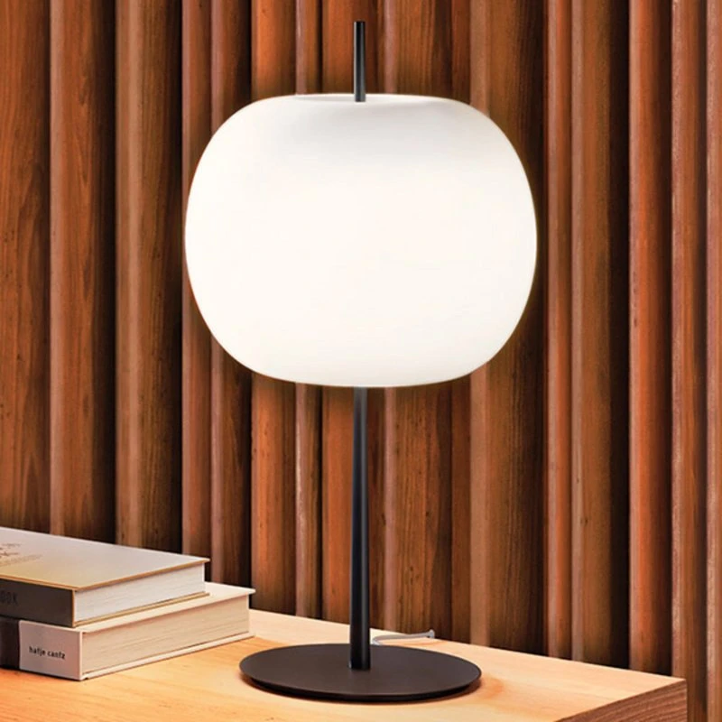KDLN Lampa stołowa Kushi XL, czarno-biała, 60 cm, ściemniana