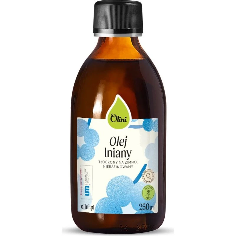 Olini Olej lniany 250ml, tłoczony na zimno, nierafinowany