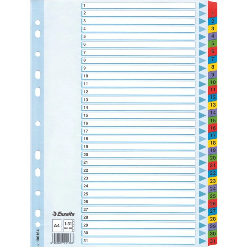 Esselte Przekładki Mylar A4 1-31