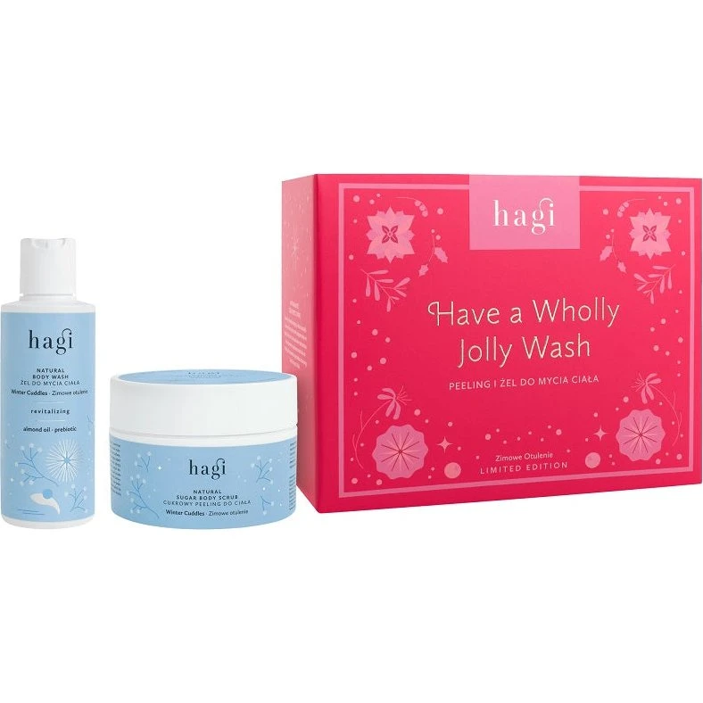 Hagi Have a Wholly Jolly Wash: Zestaw peeling 200ml + żel 150ml