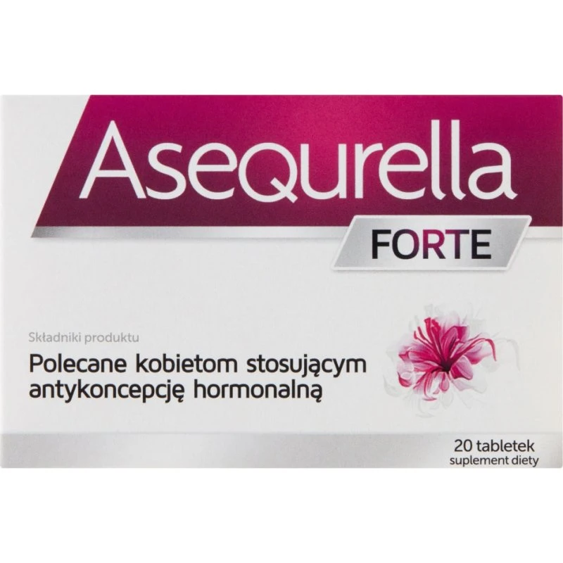 Asequrella Forte Suplement diety przy antykoncepcji, 20 tabletek