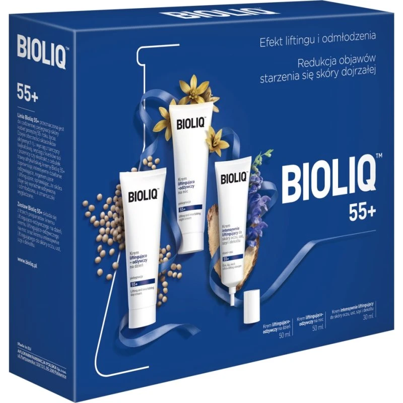 BIOLIQ 55+ Zestaw Kremów: Lifting, Dzień, Noc (3x50ml/30ml)