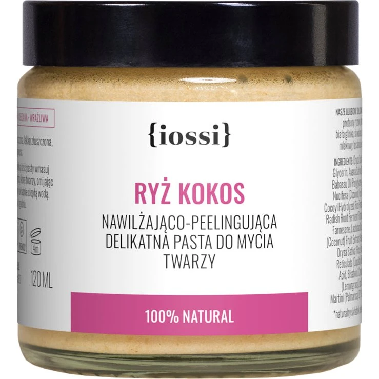 Iossi Ryż i Kokos nawilżająca pasta do mycia twarzy 120ml