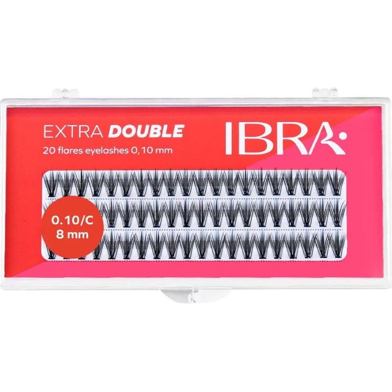 Ibra Kępki sztucznych rzęs Extra Double Knot-Free C 0.10-8mm