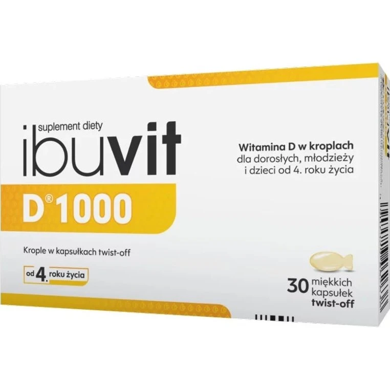 Ibuvit D1000 krople w kapsułkach twist-off, 30 kapsułek