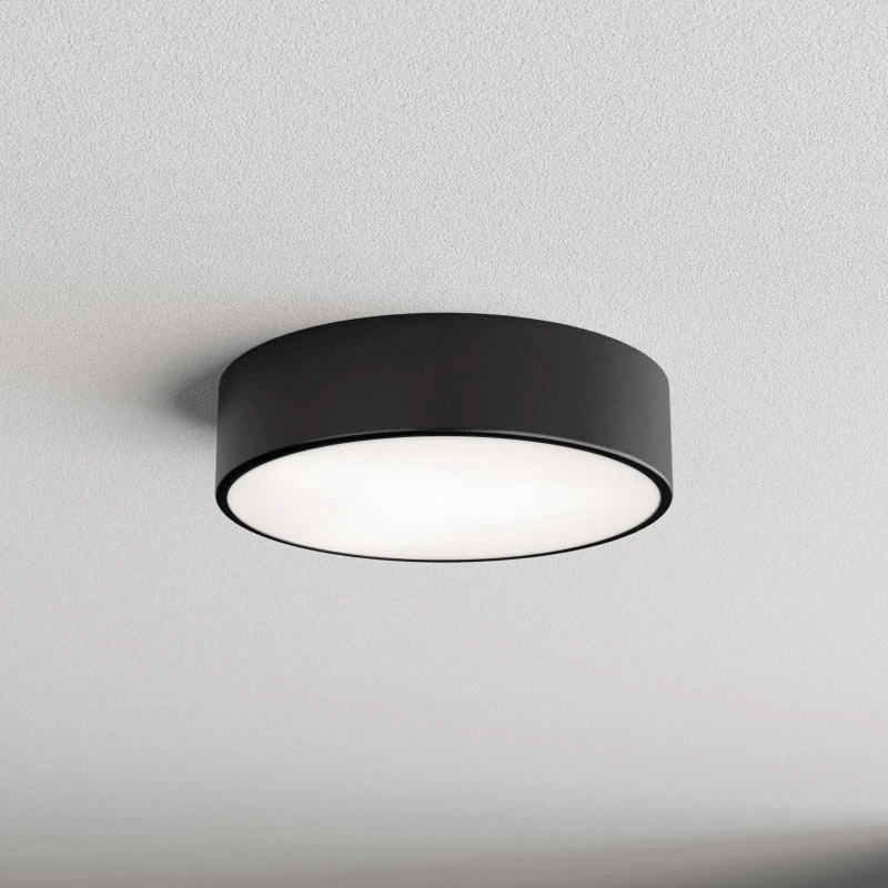 Euluna Cleo lampa sufitowa Ø30 czarna, metalowa