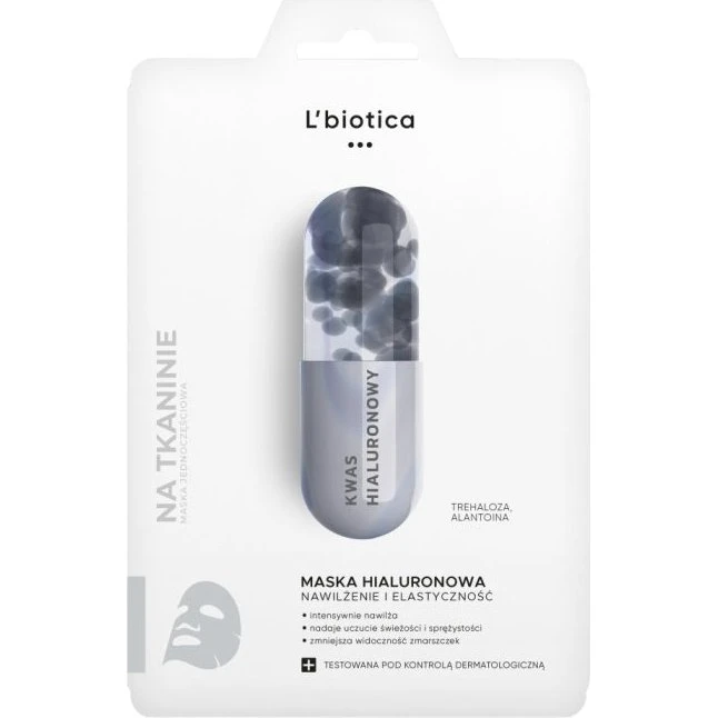 L'biotica Maska hialuronowa na tkaninie - nawilża i uelastycznia 23ml