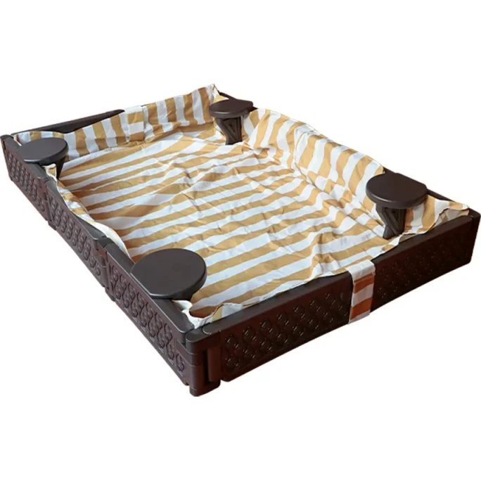 Plastikowa piaskownica prostokątna z siedziskami