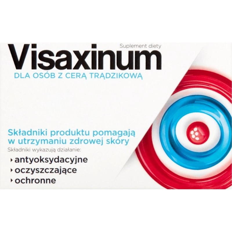 Visaxinum Suplement diety dla osób z cerą trądzikową, 30 tabletek