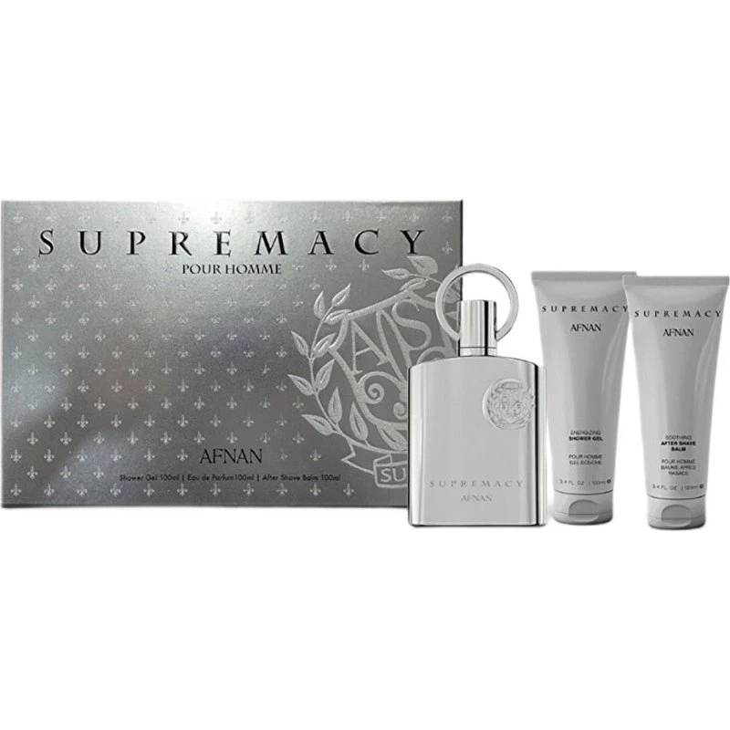 Afnan Supremacy Silver Zestaw: EDP 100ml, Żel i Balsam 100ml