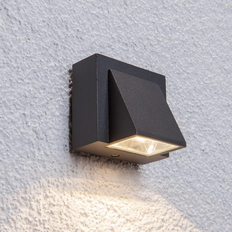 Lucande Marik Zewnętrzna Lampa Ścienna LED Graphite IP54