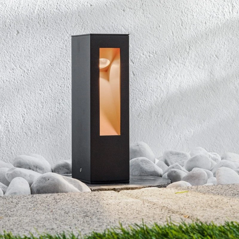 Lampa ogrodowa LED Jenke Lucande Graphite/Matt Gold