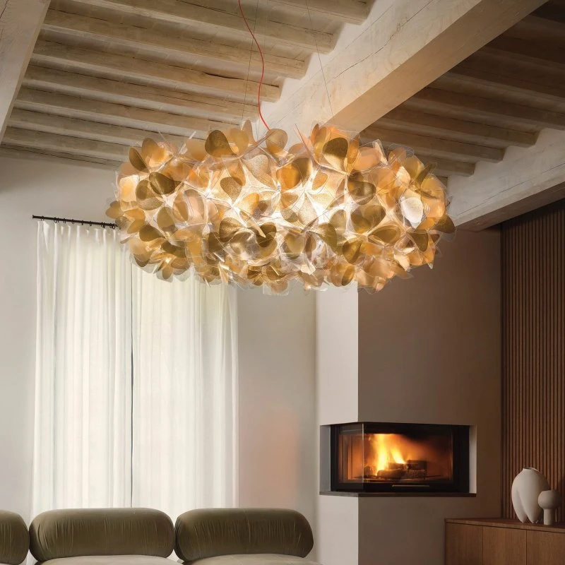 Slamp Clizia MAMA NON MAMA Żyrandol, Ø78cm, złoty/czerwony