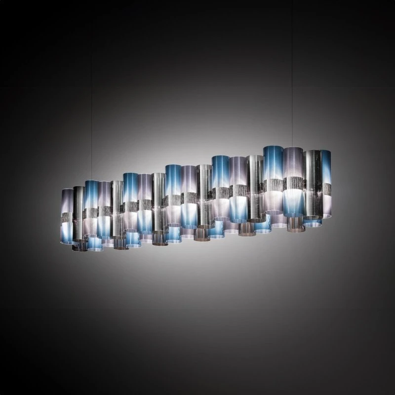 Slamp La Lollo Żyrandol LED niebiesko-fioletowy, 140 cm